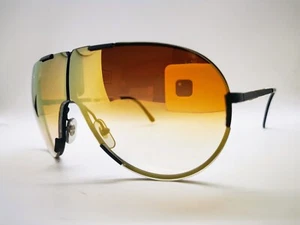 Vintage Porsche Design 5629 Folding Sunglasses - Black - Gold Lenses - Picture 1 of 7
