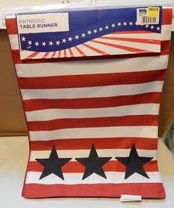 Patriotic Table Runner Stars & Stripes 13" x 72" 100% Polyester 265S - Picture 1 of 2