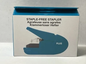 Plus Paper Clinch Compact Staple-Free Staple Turquoise 31-081 - Picture 1 of 3