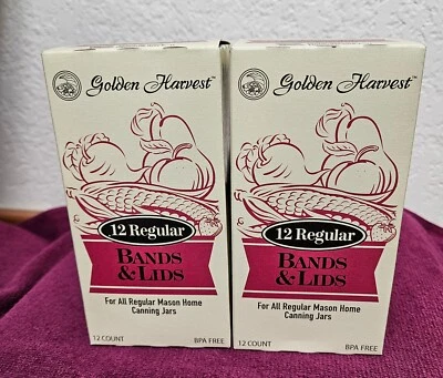 Golden Harvest 12 Bandas y Tapas Regulares para Tarro de Albañil (2 cajas) Foto 1 de 3