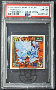 Pokemon 1998 Japanese Amada Hyper Sticker - Gyarados 147 - PSA 8 NM-Mint - Picture 1 of 2