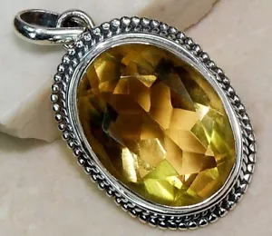 5CT Natural Lemon Citrine 925 Sterling Silver Pendant Jewelry @15-6 - Picture 1 of 1