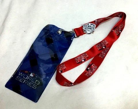 2018 World Series Ticket Lanyard Holder Pin Boston Red Sox LA Dodgers (Red) FREE Cover