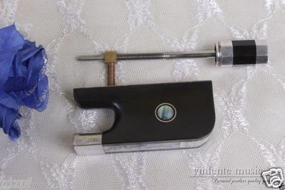 3/4 4/4 upright double bass Bow Frog Sterling Silver natural ebony Bow Parts - Image 1 of 4