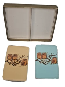Schurman Belgium Owls on Branch  Bridge Playing Cards New in a box - Picture 1 of 7