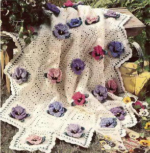 BEAUTIFUL Pansy Perfection Afghan/Crochet Pattern INSTRUCTIONS ONLY - Picture 1 of 1