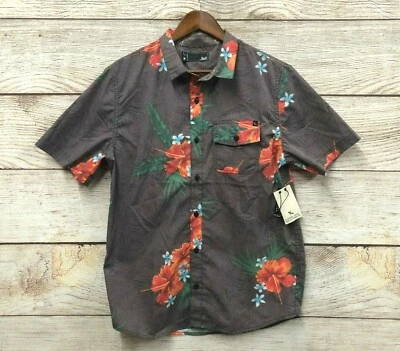 Camisa Tropical Lost Para Hombre Talla Mediana Flor de Pared Tejida Calce Clásico Floral Nueva Foto 1 de 3