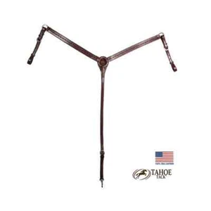 Tahoe Tack Barbwire Breast Collar USA Leather - Picture 1 of 3