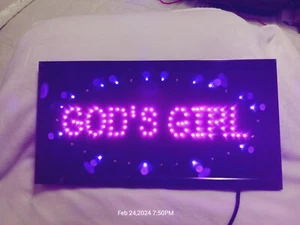 GOD' GIRL - Neon LED Lighted Sign - Shop, Store, Dorm Room, Window - Picture 1 of 5