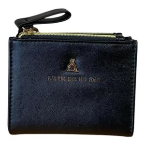 L'Atelier du Sac PORTAFOGLI donna 2 zip PICCOLO 6 CARD + monete NERO IVY - Imagen 1 de 6