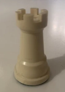 Vintage Gallant Knight Chessmen Scacchi ROOK Ricambio White Rook Chicago USA - Foto 1 di 4