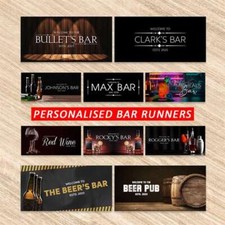 Personalised Bar Runner Any Text Beer Mat Ideal Home Pub Cafe Occasion 6