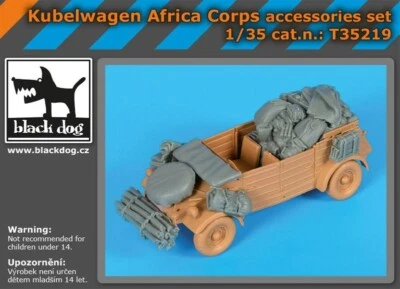 BLACK DOG SET RESINA KUBELWAGEN AFRIKA KORPS TYPE 82 1:35 T35219 - Immagine 1 di 4
