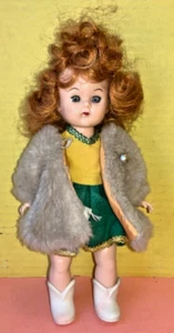 VTG Cosmopolitan 8” Ginger Doll w/ Cheerleader Outfit & Fur Coat - OOB - AS IS - Picture 1 of 22