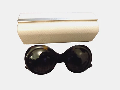 Gafas de sol Jimmy Choo Crystal Lurex Wendy/s caparazón de tortuga redondas de gran tamaño con estuche Foto 1 de 4