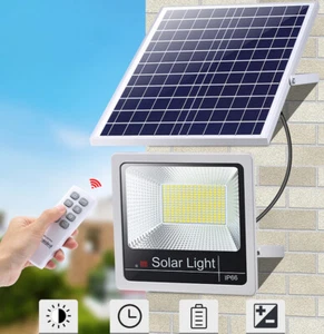 Solar Floodlight Outdoor With Remote Control For Roads Driveway Courtyard Garden - Picture 1 of 19