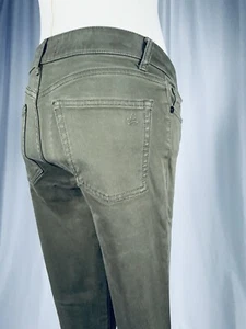 Jeans donna DL 1961 denim scamosciato elasticizzato "Margeux" verde oliva, taglia 27" - Foto 1 di 9
