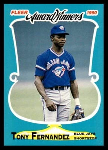 Tony Fernández #12 de los Azulejos de Toronto 1990 ganadores del Premio Fleer - Imagen 1 de 2