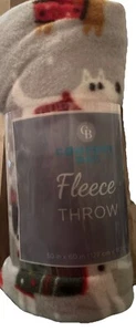Comfort Bay  Grey  “Dogs Theme”  Fleece Throw 50x60. SHIPS FREE!! - Picture 1 of 2