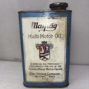 Lata de aceite de metal multimotor publicidad Maytag 1 cuarto – Newton Iowa EE. UU. DE COLECCIÓN - Imagen 1 de 5