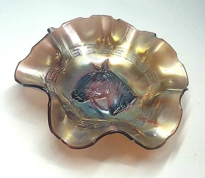 Dugan Ametista Carnaval Vidro 8,5" Tigela de Pônei Cabeça de Cavalo - Imagem 1 de 4