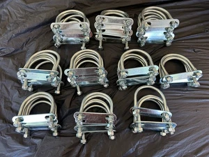 Lot Of 50, 5/16"-18 Zinc Plated Round U-Bolt With Plate And Nuts For 2” Pipe - Picture 1 of 10