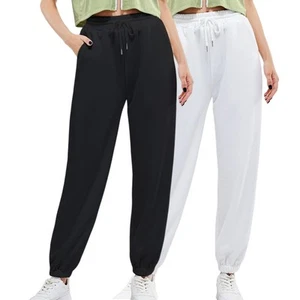 2 Pack Women's Joggers Sweatpants Lounge Baggy High Waist Womens Track Pants ... - Picture 1 of 6