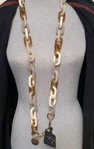 Long Liv Beige Chain for cellphone NEW chunky La Coque Française gold tone clips - Picture 1 of 11