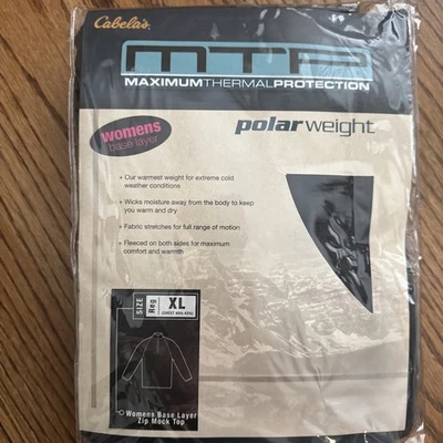 Camisa Cabelas Capa Base Mujer X-Grande Negra Polar 1/4 Cremallera Simulada Top Foto 1 de 2