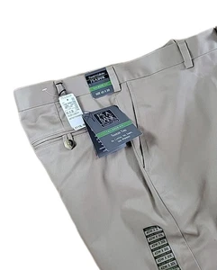 NWT Jos A Bank Traveler Pants Mens 42x30 Tailored Fit Khaki Cotton Crease NWT - Picture 1 of 8