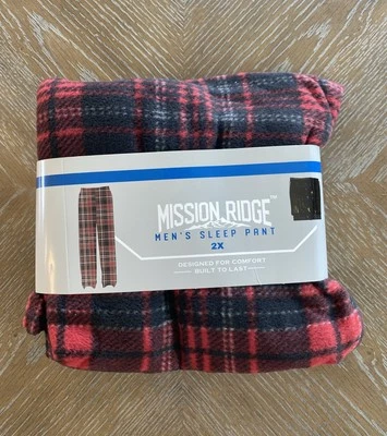 Pantalones para dormir Mission Ridge para hombre rojos a cuadros de lana cintura elástica talla 2XL 44-46 Foto 1 de 4