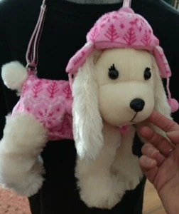Poochie  Beagle dog purse poochie & and co company with Pink Hat Winter  - Picture 1 of 7