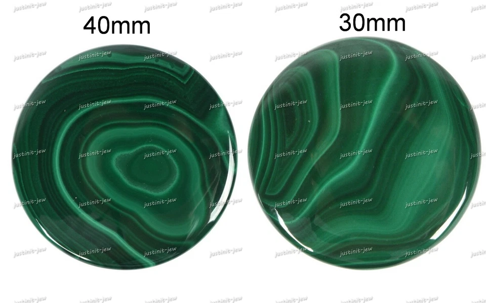 Malaquita natural redondo plano disco moneda cabujón liso palma bolsillo preocupación piedra Foto 1 de 1