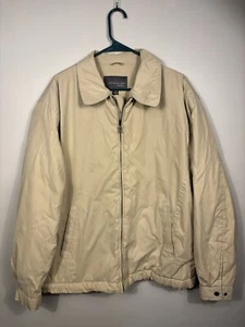 New Men's Croft & Barrow Microfiber Lined Fleece Golf Bomber Jacket Khaki Lg T - Picture 1 of 7
