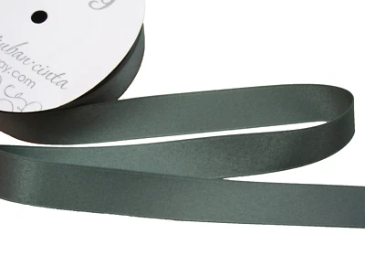 Cinta de satén duquesa doble cara verde pizarra oscura Offray 7/8" de ancho x 10 yardas B6 Foto 1 de 4