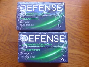 New Defense Tea Tree Essential Oils Peppermint Soap Lot of 4 Bars - Picture 1 of 6
