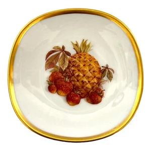Kaiser Ashtray AK Pineapple And Strawberries Gold Rim West Germany 1599 - Picture 1 of 6
