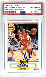 1990 91 Fleer AKEEM OLAJUWON Signed Autographed Rockets Card #73 PSA/DNA Slabbed - Picture 1 of 3