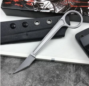 Coltello Tactical Hunting 5,5" Lama Fissa 440C Lama Acciaio Full Tang Fodero Kydex - Foto 1 di 13