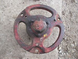 Farmall M IH tractor front hub w/ cap to hold rim to spindle 
