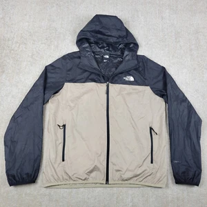 The North Face Windbreaker Jacket Mens L Black Beige Full Zip Hooded Windwall - Picture 1 of 12