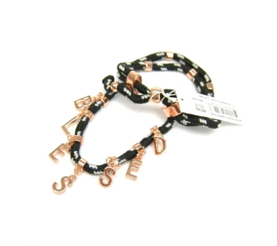 Pulsera Cuerda BCBGeneration Blanco y Negro Letras "Benditas" 62091 Foto 1 de 4