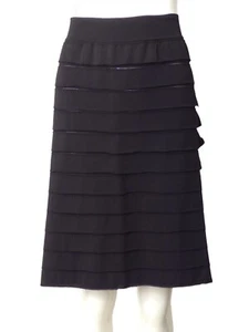 ALAIA- Black Knit Ruffle Skirt, Size 8 - Picture 1 of 4