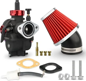 PE22 Carburetor with 48mm Air Filters Kit,PE22mm FL Motorcycle Carb Fit for 125c - Picture 1 of 5