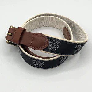 Cinturón de cuero y lona St Lawrence College Leather Man Ltd con logotipo para hombre talla 32 - Imagen 1 de 10