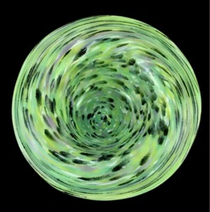 Art Glass Bowl Dish Hand Blown Green Yellow Pink Swirl Tacoma, WA PNW  - Picture 1 of 10