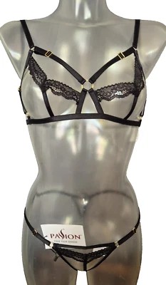 PASSION Dessous Set Bralette BH & String SOLON S/M Ouvert Pofrei Bändchen TV CD - Bild 1 von 4