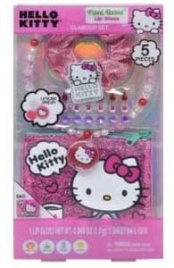 Hello Kitty Glamour Set Lip Gloss-Bag-Hair Tie And Necklace  - Picture 1 of 1