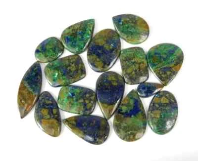 Best Quality Natural Azurite Malachite Mix Shape Cabochon Gemstone Wholesale Lot - Image 1 of 4