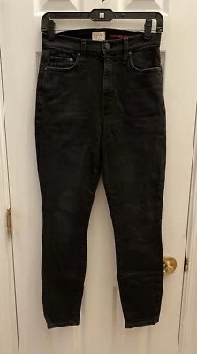 Alice + Olivia Jeans Womens S 27 GOOD HIGH RISE Skinny Black W/ Distress Marks - Image 1 of 4